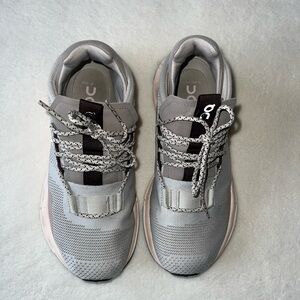 Women’s US size 6.5 On Cloud Sneakers in Pearl Shell (Gray and Blush Pink)
